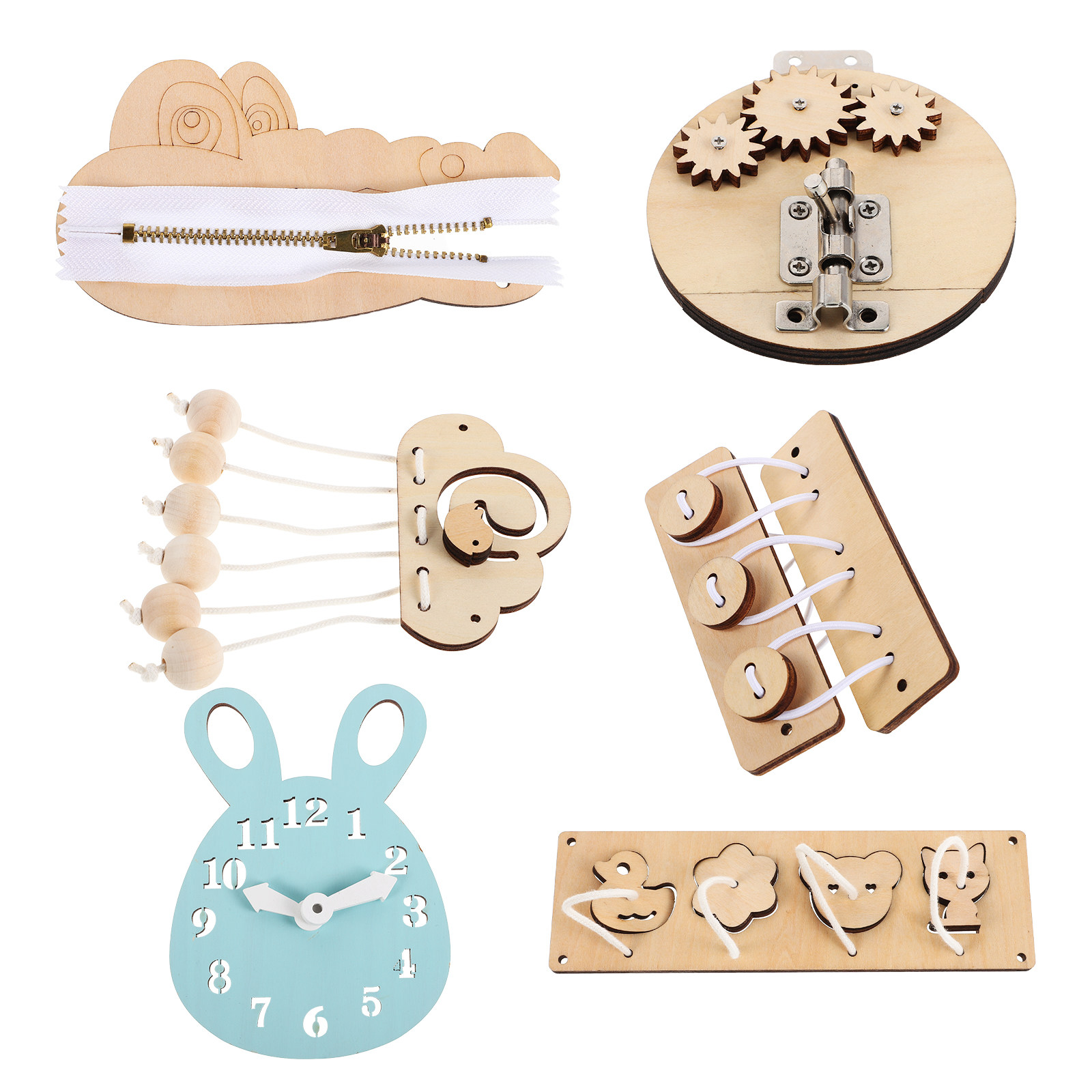 6Pcs Montessori Early Learning - Montessori Wooden Busy Board Toddler ulasan dan harga